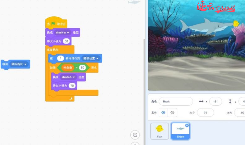 山东机器人编程培训：Scratch图形化编程，老师带你做海底世界！~济南机器人编程~机器人编程(图7)
