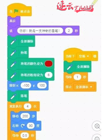 山东少儿编程：Scratch少儿编程让孩子学会神奇的画笔！~济南少儿编程~少儿编程(图5)